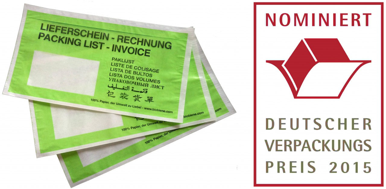 Dokumententasche Biobiene® Papier DIN Lang Grün 250 Stück